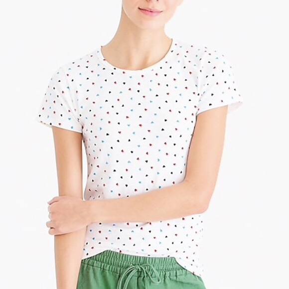 J. Crew Tops - J.Crew Allover Hearts Tee NWT J. Crew Tops - J.Crew Allover Hearts Tee NWT